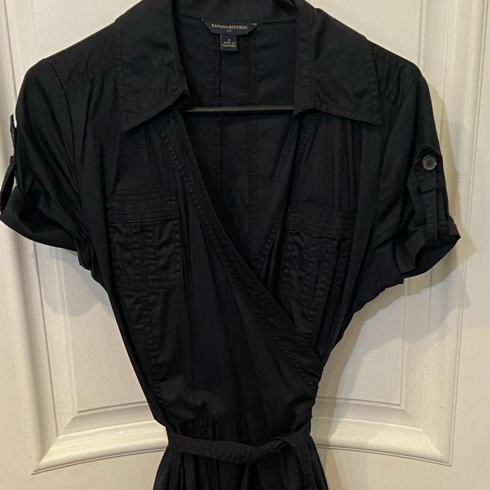 Banana republic black wrap dress